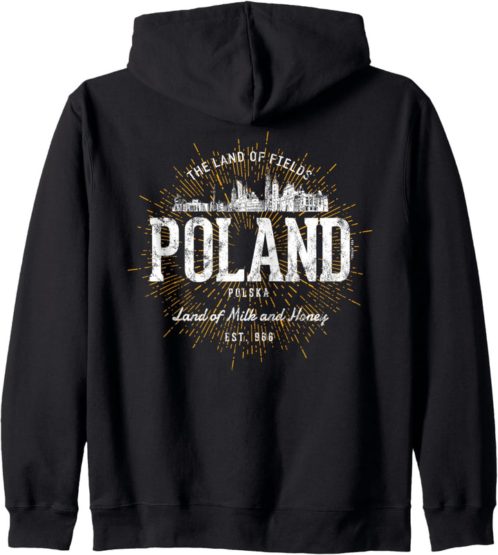 Poland Vintage Stil Retro Polen Kapuzenjacke