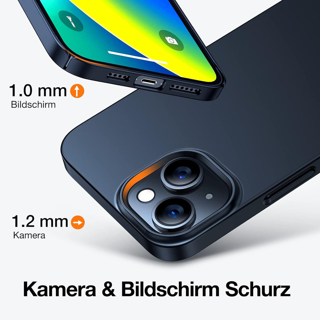 TORRAS Extrem Dünn für iPhone 14 Hülle (Nie Staub & Fusseln anhaftend) mit [2 * 9H Schutzglas] Unzer