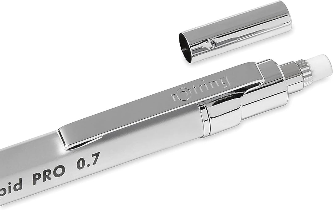 rOtring Rapid PRO Druckbleistift | 0,7 mm | Silberfarbener Schaft 1 stück (1er Pack) Single Silber,