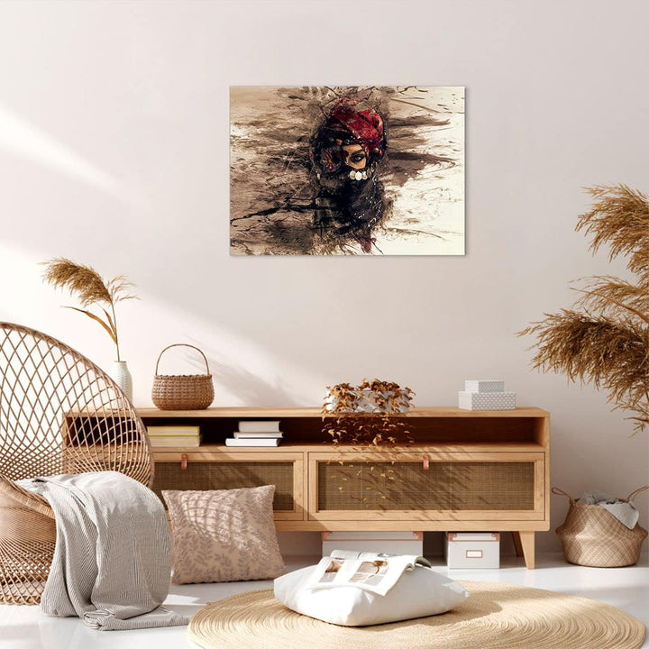 Bilder auf Leinwand Frau Folklore Leinwandbild mit Rahmen 70x50cm Wandbilder Dekoration Wohnzimmer S