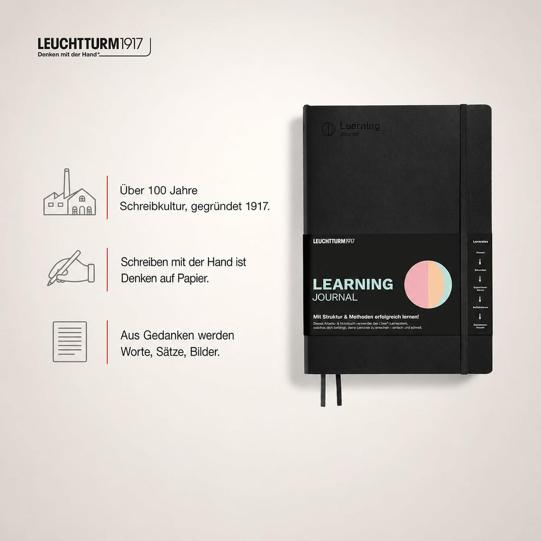 LEUCHTTURM1917 367496 Learning Journal Composition (B5), Flexcover, Schwarz, Deutsch Deutsch Schwarz