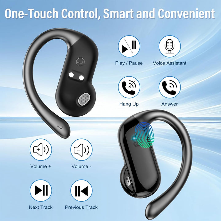 Open Ear Kopfhörer Bluetooth 5.4 HiFi Stereo, 2026 Kopfhörer Kabellos Bluetooth mit ENC Noise Cancel