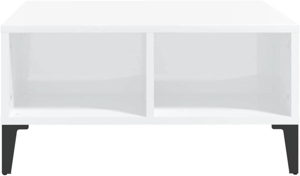 WIFESE Couchtisch mit 4 Fächer 60x60x30 cm Beistelltisch Holz Modernes Design Wohnzimmertisch Kleine