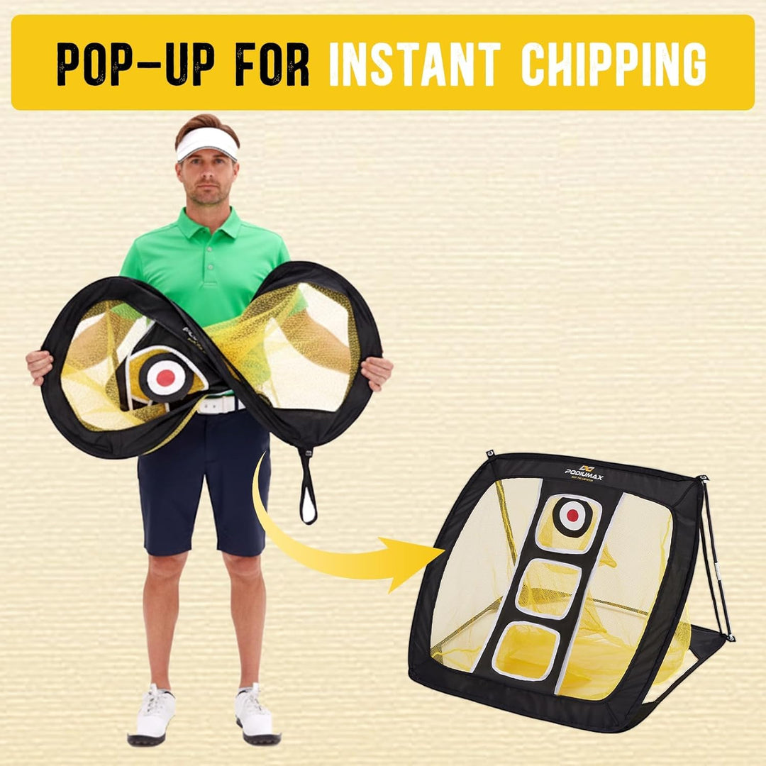 PodiuMax Golf Netz, 3x2.1M / 60x50x64CM Einfach Aufzubauendes Golfnetz Übungsnetz für Outdoor Indoor