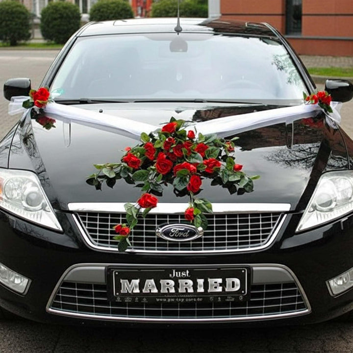 Autoschmuck Spitze STRAUss Auto Schmuck Braut Paar Rose Deko Dekoration Hochzeit Car Auto Wedding De
