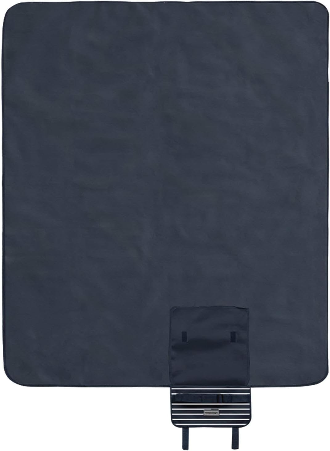 anndora Fleece Picknickdecke wasserdicht 125x150 cm - blau weiss gestreift Navy Blau Weiss, Navy Bla