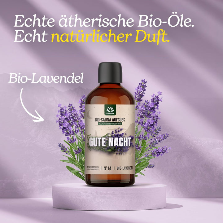NORDHOLZ® Saunaaufguss BIO [NATURREINE ÄTHERISCHE BIO-ÖLE] Sauna Aufgussmittel 