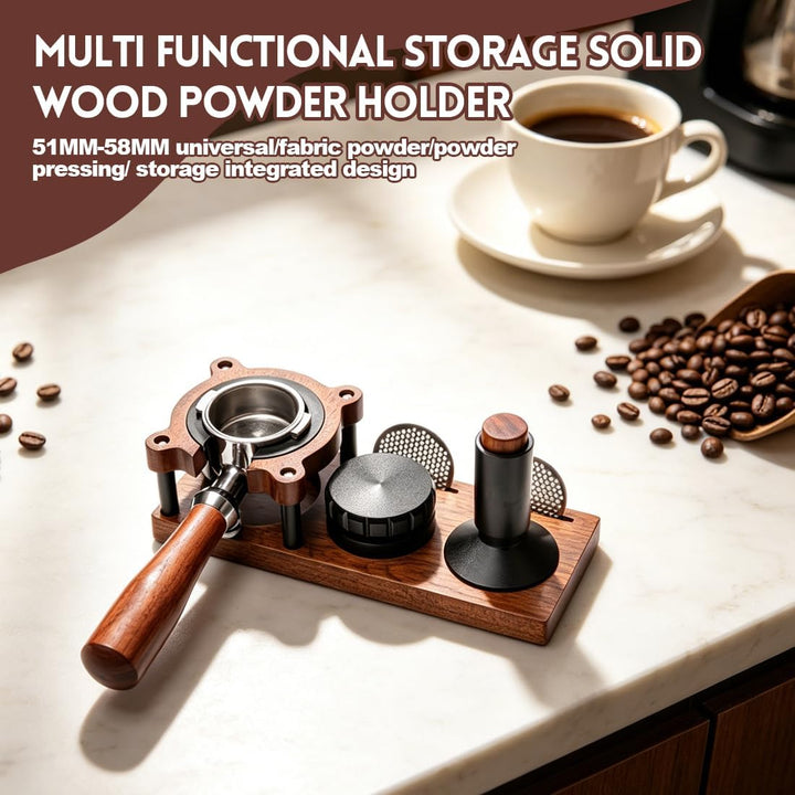 Tamperstation 58mm/51mm-54mm, Espresso Tamper Station, Tamperstation Holz für Siebträger, Barista Ta
