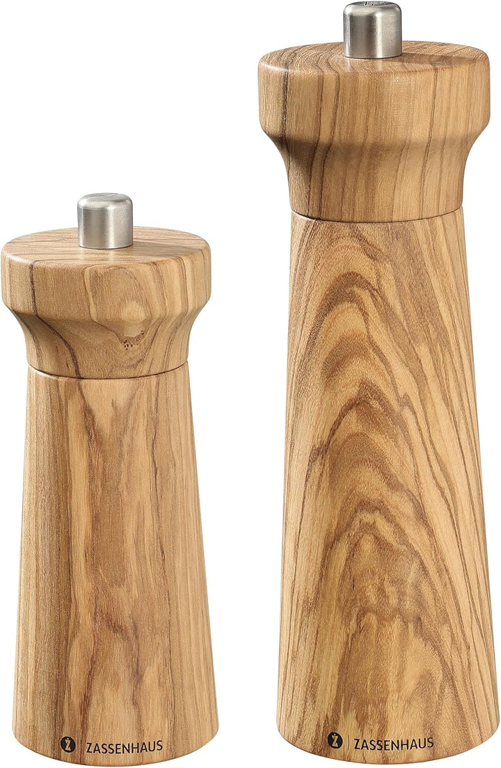 Zassenhaus Salzmühle WESTERLAND | Olivenholz | mit stufenlos verstellbarem Hochleistungs-Keramikmahl