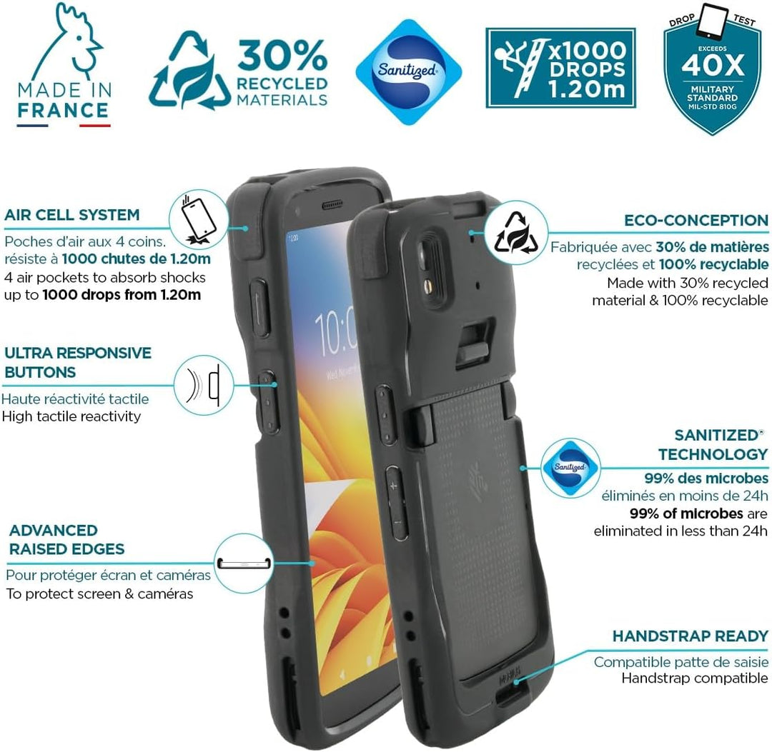 Mobilis Schutzhülle für Zebra TC22 TC27, Robuste Hülle für Zebra TC22 & TC27 Touchscreen-Computer, S