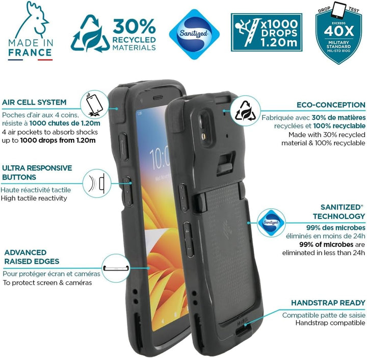 Mobilis Schutzhülle für Zebra TC22 TC27, Robuste Hülle für Zebra TC22 & TC27 Touchscreen-Computer, S