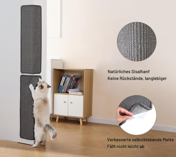 2 Stück 66x30cm Sisal kratzmatte Katze,kratzbretter Katze Wand,kratzteppich Katze,kratzschutz Wand,k