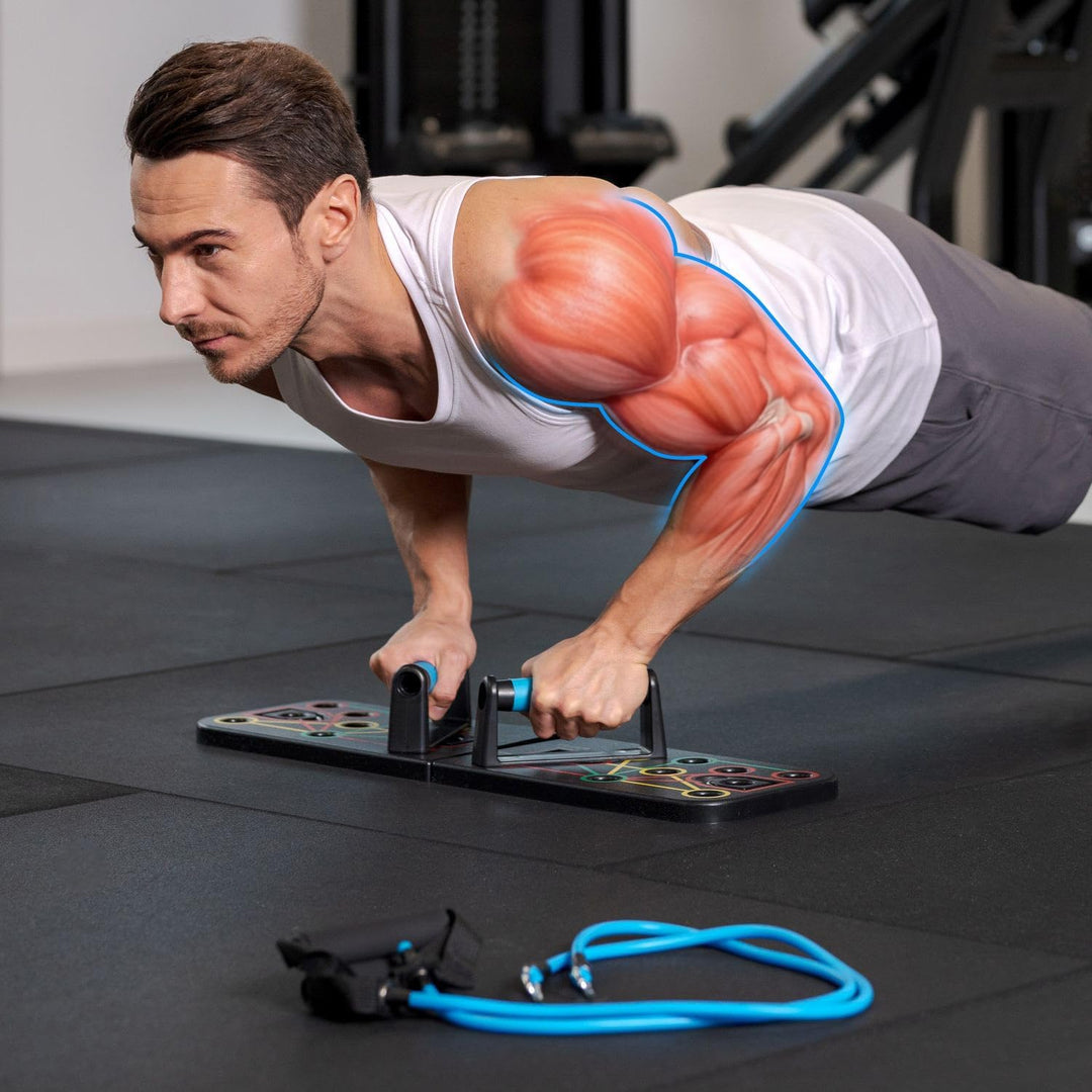 Gymtek Faltbare Liegestütze Brett - Push Up Board mit Liegestützgriffe für Ganzkörper-Training & Eff