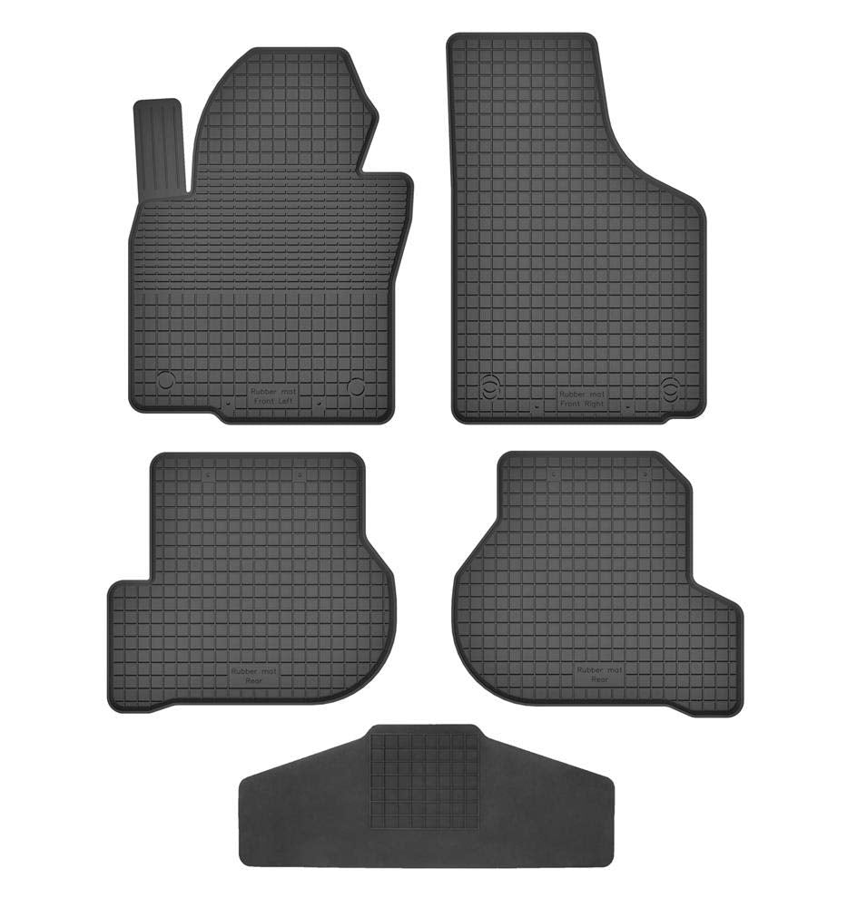 Fussmatten Vorne, Hinten + Tunnel für Skoda Yeti 2009-2017 5L Gummi Gumimatten Vorne, Hinten, Tunnel