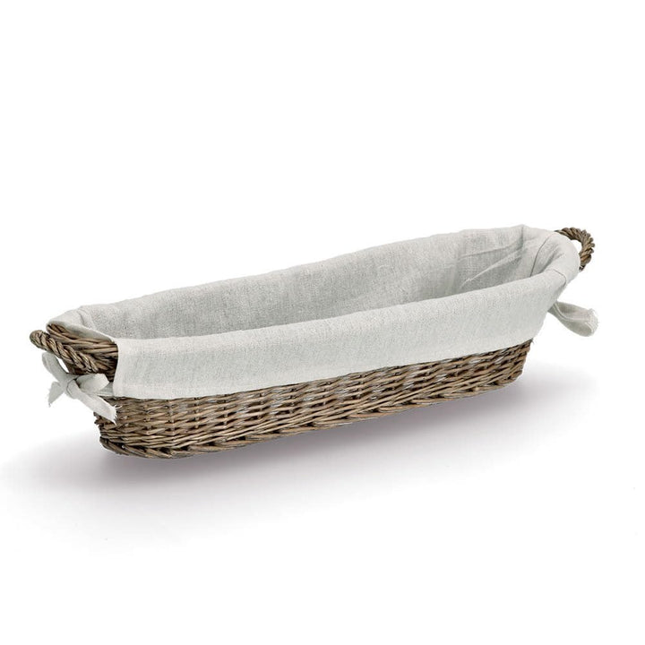 Zeller 14175 Baguette-Korb mit Beutel, Weide/Canvas