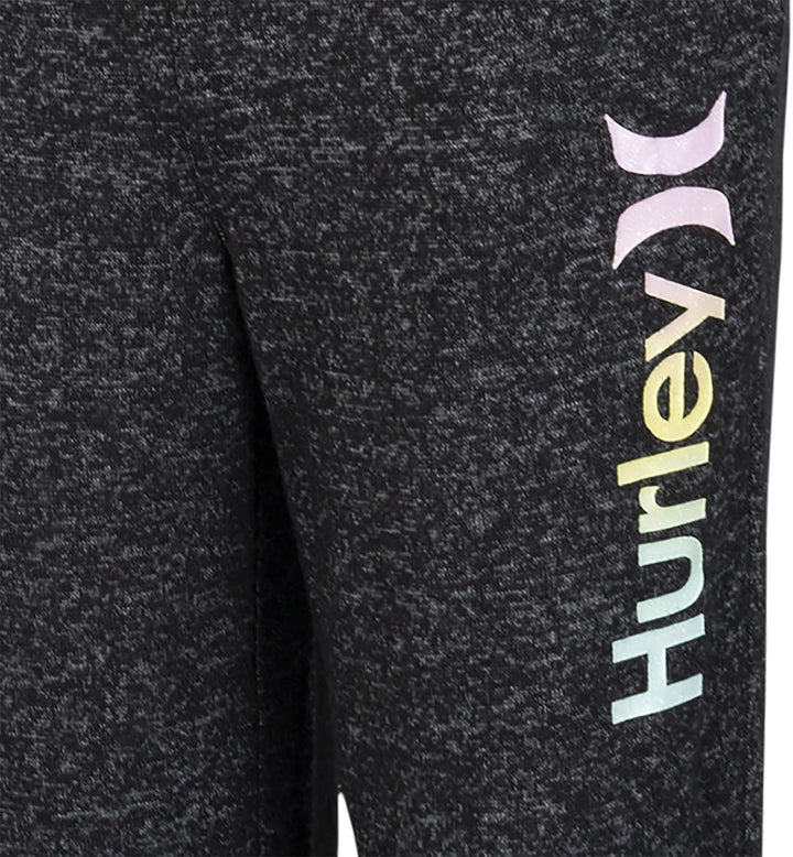 Hurley Mädchen Sporthose aus weichem Strick Hose, schwarz (Black Heather), 10 años