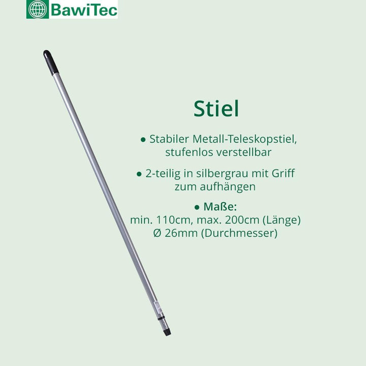 BawiTec Profi Kehrbesen Set Kehrset XL Besen 60cm Saalbesen #0715 inkl. Metall-Teleskopstiel verstel