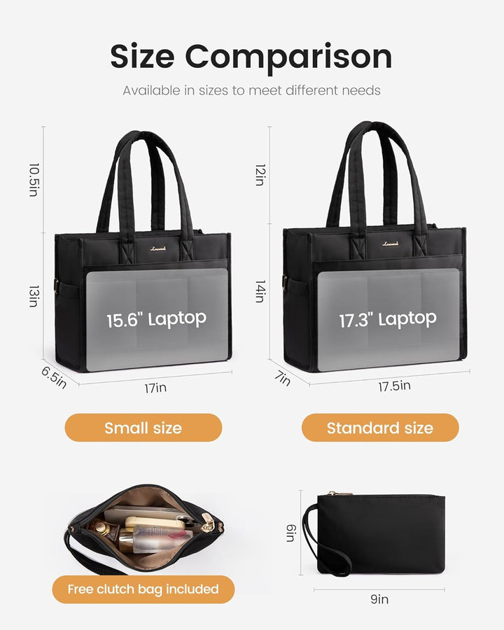 LOVEVOOK 17.3 Zoll Arbeitstasche Damen Gross, leichte Shopper Handtasche,15,6 Zoll Laptoptasche Lehr