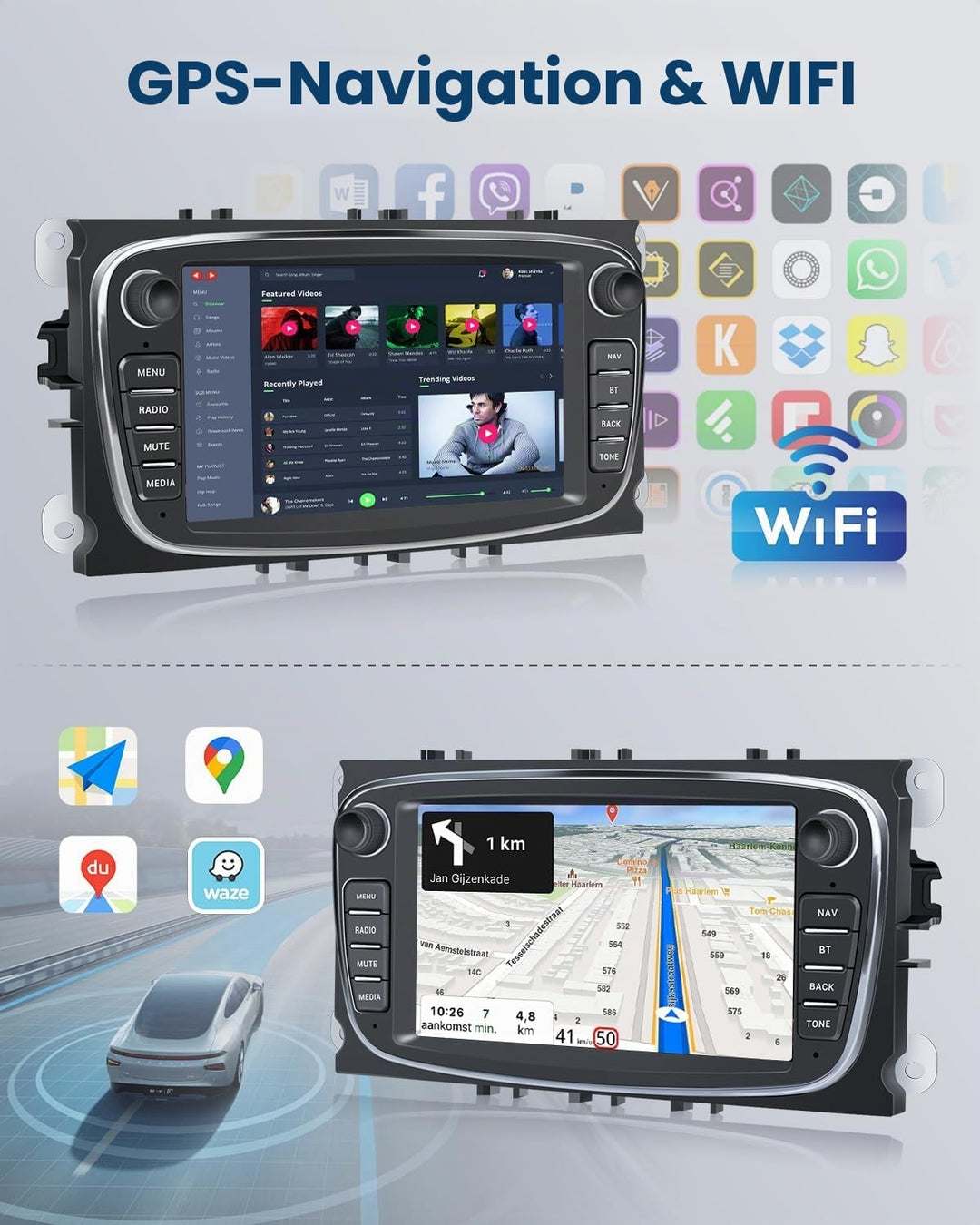 2G+64G Wireless Carplay Android 13 Autoradio für Ford Focus II mk2 Mondeo S-Max C-Max Galaxy Kuga mi