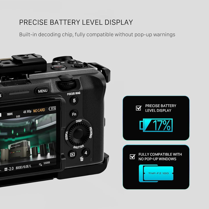 TILTA NP-FZ100 Ersatzakku- und Ladegerät-Set,mit 4 Akkus à 2400 mAh und Vierkanal-USB-C-PD-45-W-Schn