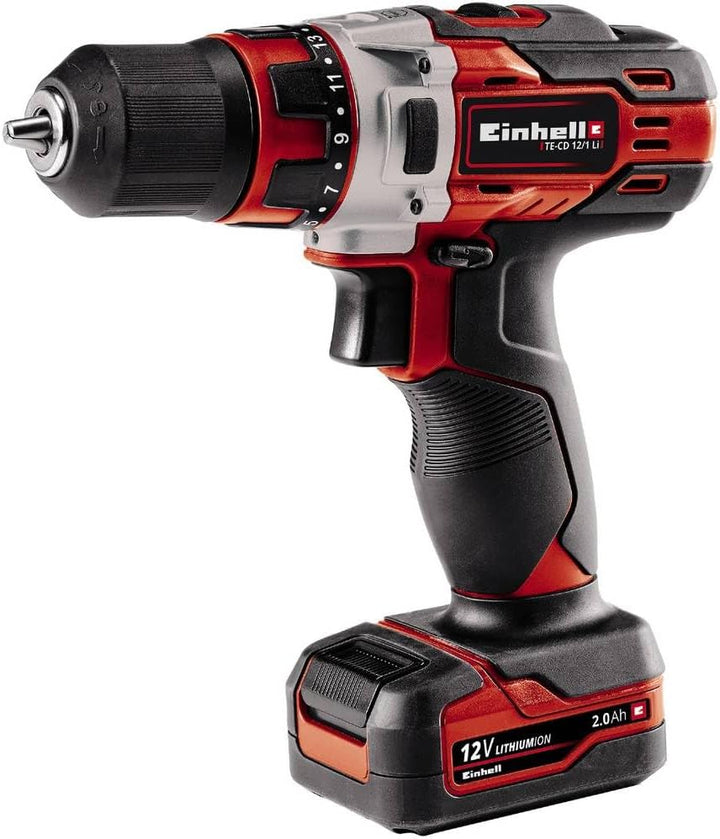 Einhell Akku-Bohrschrauber TE-CD 12/1 Li (2x2,0Ah) (Li-Ion, 12 V, 2-Gang-Getriebe, Drehzahl-Elektron
