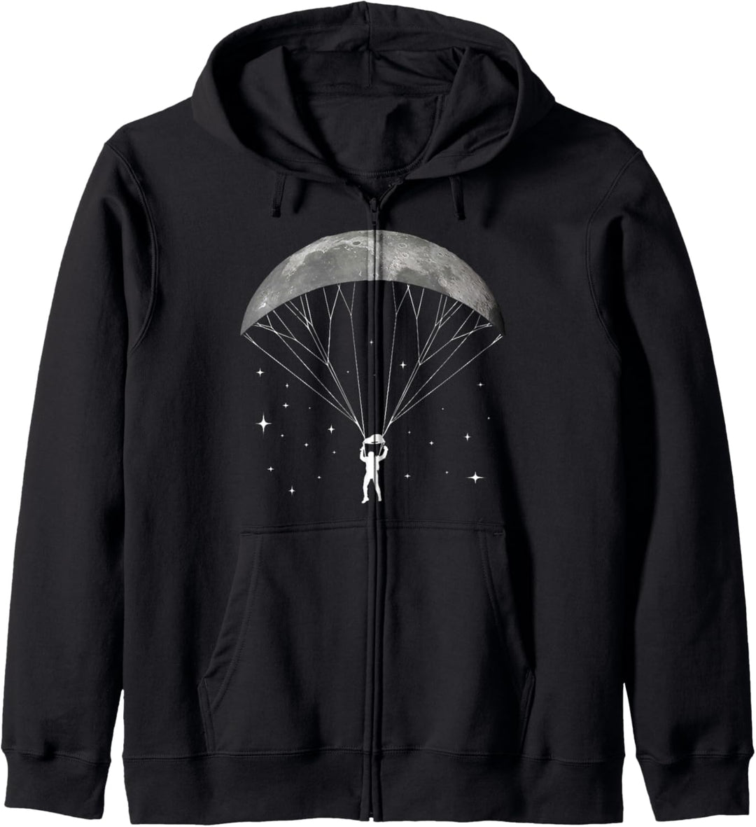 Paragleiter mit Mond Fallschirm Gleitschirm Paragliding Kapuzenjacke