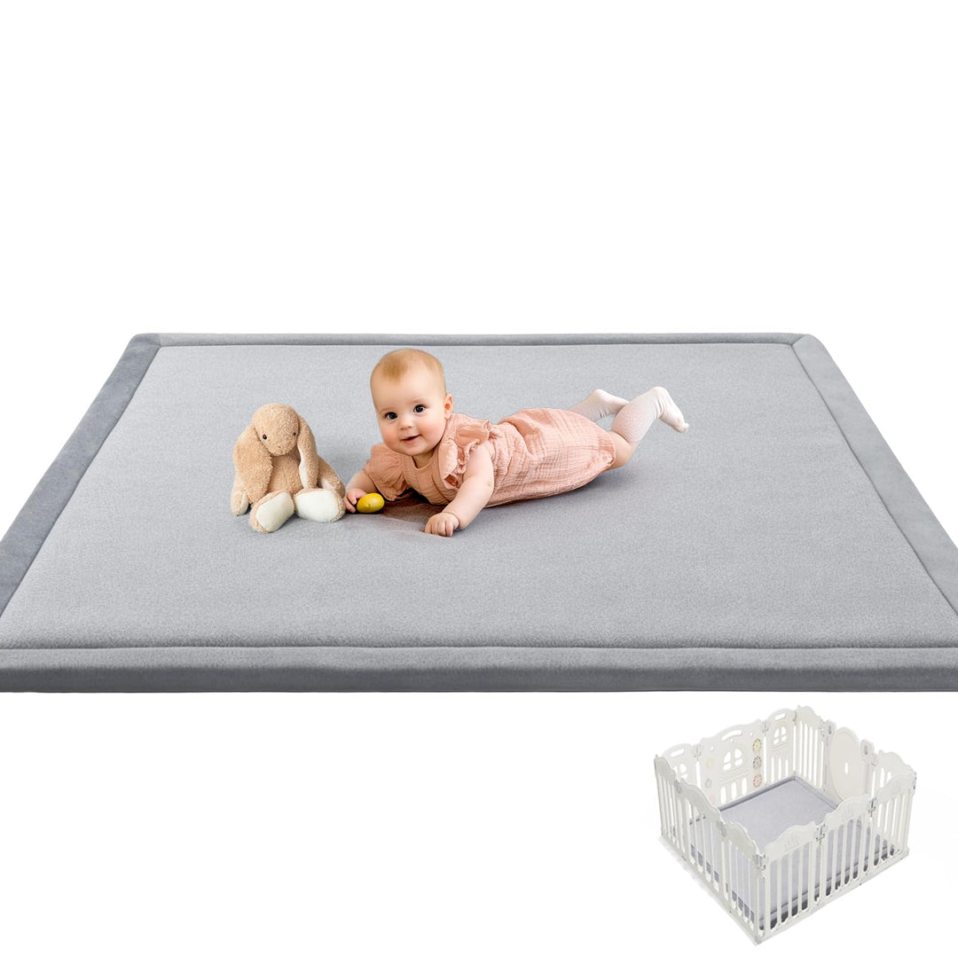 Mallify Spielmatte Baby 127x127x3,3cm – Krabbelmatte mit hochwertigem Memory-Schaum &amp; Rutschfester U