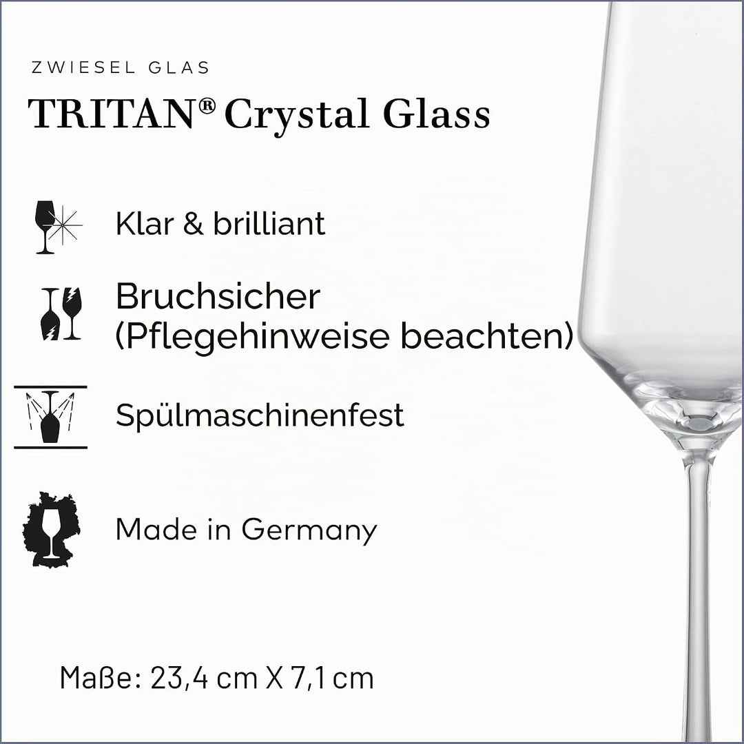 Schott Zwiesel 26112415 Pure Glas Champagneflûte met MP, 0.21 L, 6 Stück Champagne flute Single 6 St