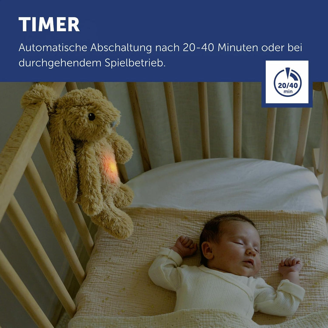 ZAZU - Ro der Hase Baby Schlafhilfe mit wiederaufladbarem Akku – Nachtlicht in mehreren Farben &amp; ber