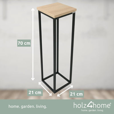 holz4home® Dekoständer aus MDF Eichenholz I Blumenständer Sonoma Eiche I Höhe: 70 cm I Dekosäule mit