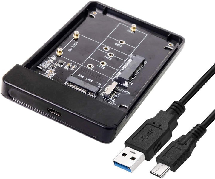 Xiwai Combo M.2 NGFF B-Key & mSATA SSD auf USB Typ-C Konverter Gehäuse mit Schalter