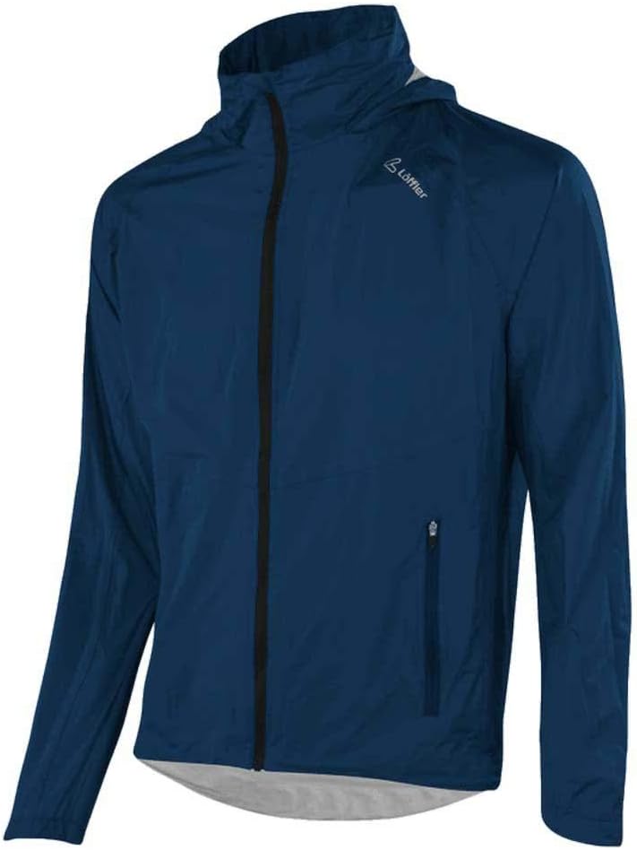 LÖFFLER Jacket with Hood WPM Pocket CF Herren - 23480 - Bike Regenjacke, Blau