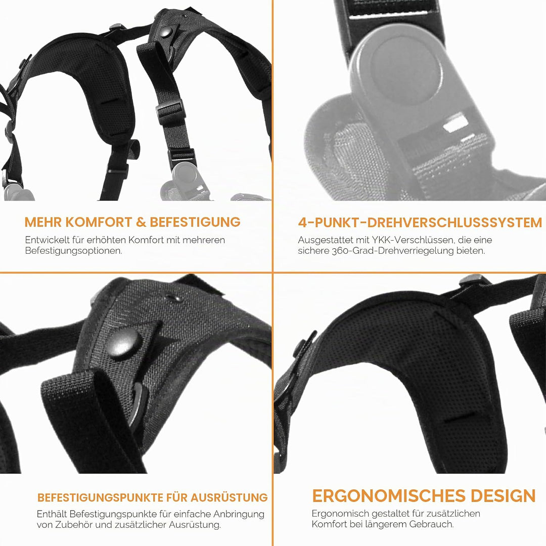 CivilianLab Covert Rg Anatomisches Schultergurtzeug Schwarz