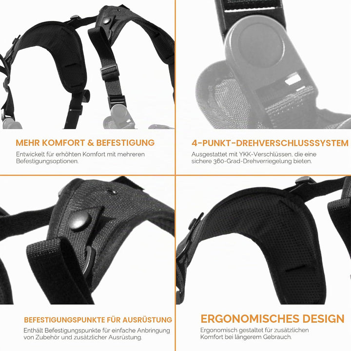 CivilianLab Covert Rg Anatomisches Schultergurtzeug Schwarz