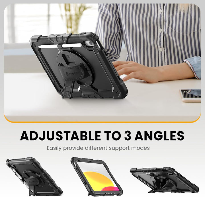 Timecity Hülle für iPad 10. Generation 2022, ipad 10.9 Zoll Stossfeste Schutzhülle mit Displayschutz