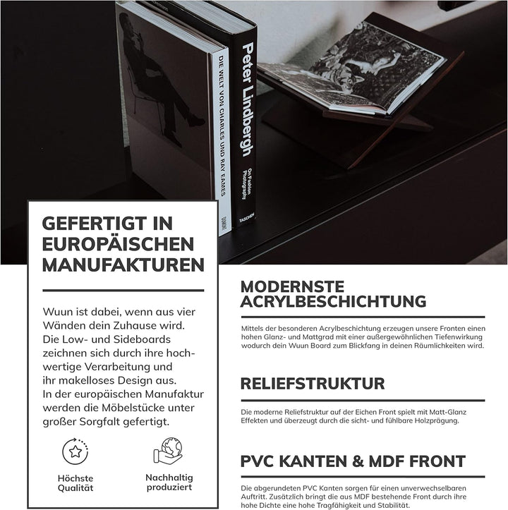 Wuun® TV-Lowboard Somero I 100cm bis 360cm I TV-Schrank &amp; Hängeschrank für Wohnzimmer I Verschiedene