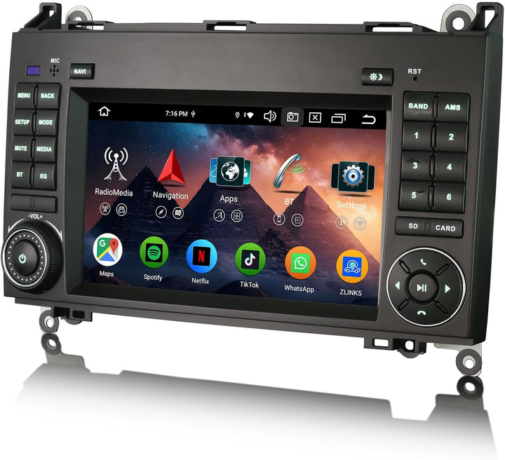 Erisin Android 14 Autoradio 2Din GPS Navi für Mercedes Benz A/B Klasse W169 W245 Sprinter Viano Vito