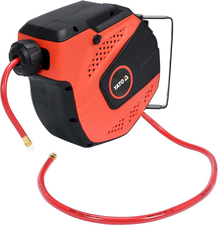 Pneumatischer Druckluftschlauch Trommel 10m / 14m mit automatischer Aufrollvorrichtung Wand-Halter S