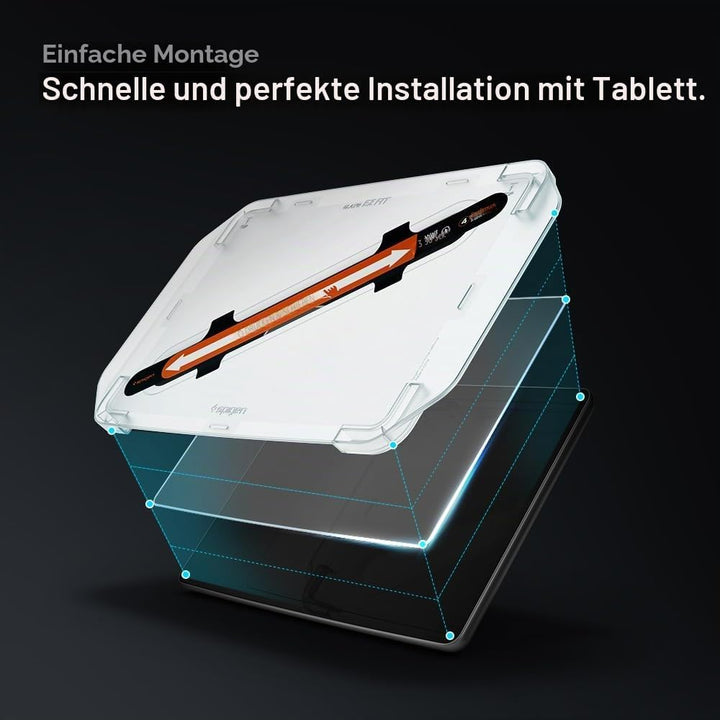 Spigen Glas.tR EZ Fit Schutzfolie kompatibel mit Tesla Model 3 / Y, Schablone für Installation entha