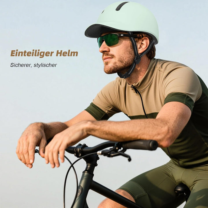 Shinmax Fahrradhelm für Damen und Herren, Einstellbarer Helm mit Visier & Sonnenschutz, Leicht & Bel
