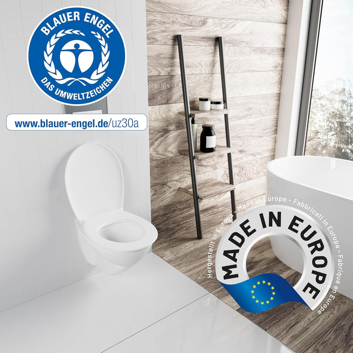 LUVETT® Recycling WC-Sitz R700 Öko oval mit Absenkautomatik, Abnahmefunktion und 3 Montage-Varianten