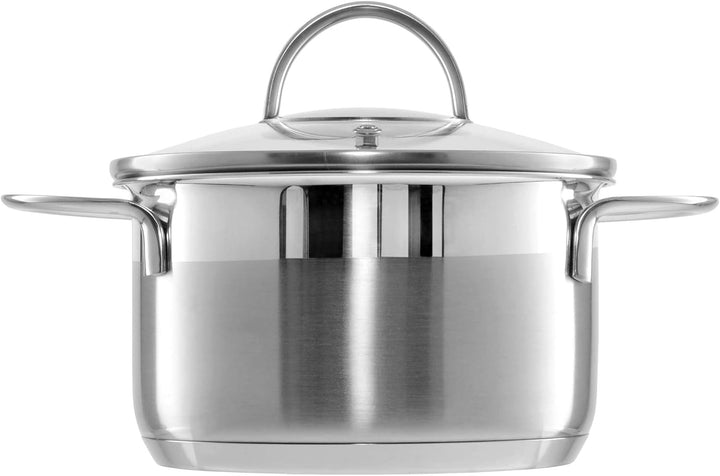 GRÄWE Kochtöpfe inkl. Glasdeckel, 3er Topf-Set, Ø 16 cm (1,5 Liter), Ø 20 cm (3 Liter), Ø 24 cm (5 L