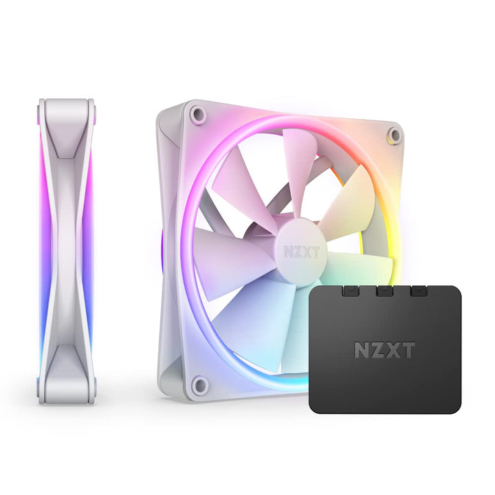 NZXT F140 RGB Duo Doppelpack – 2 x 140 mm doppelseitige RGB-Lüfter mit RGB-Controller – 20 individue