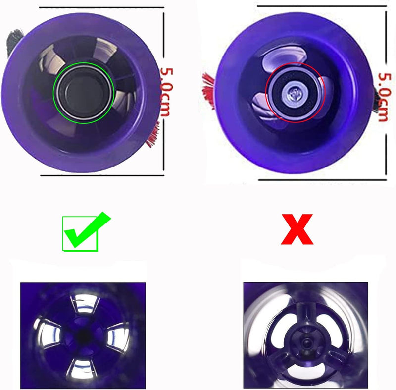 HUAYUWA Ersatz-Teppichbürste (4 Zinkenantrieb, d=50mm) für Dyson V8 Total Clean V8 Animal V7 Staubsa