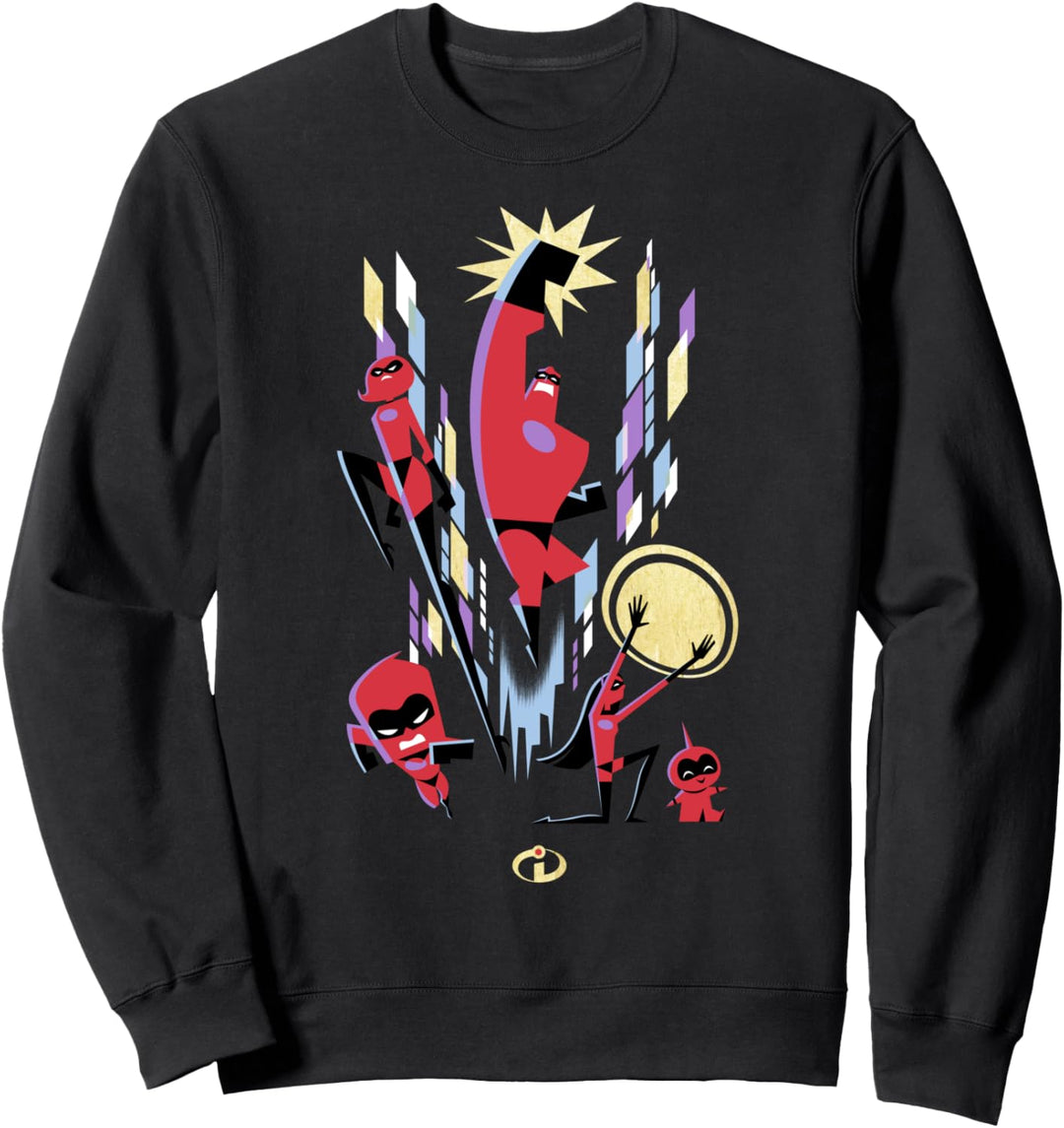 Disney Pixar Incredibles Retro Fight Group Shot Sweatshirt