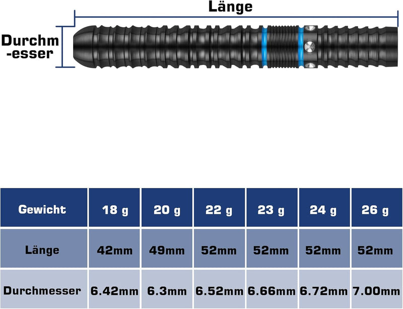 WIN.MAX Dartpfeile 90% Tungsten 3 Stück 90% Wolfram 16-18 Gramm Dart professionelle Soft-Dartpfeile