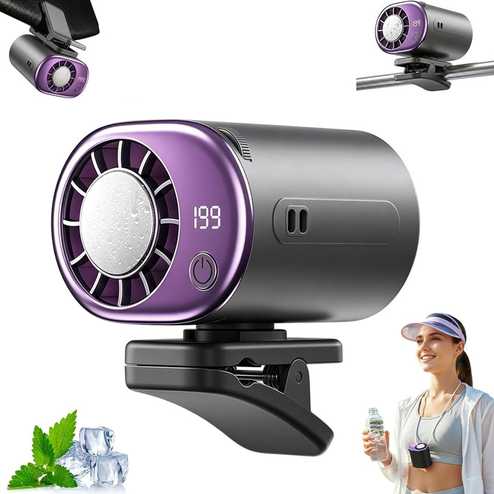 Auto Ventilator,Lüfter für Autoklimaanlage,Auto Clip on Klimaanlage Ventilator mit LED Display,360°
