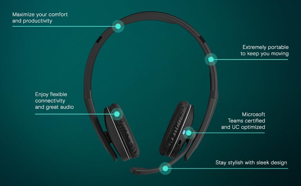 EPOS Adapt 261 USB-C BINAURAL Headset: Aussergewöhnlicher Stereo-Sound, Microsoft Teams Zertifiziert