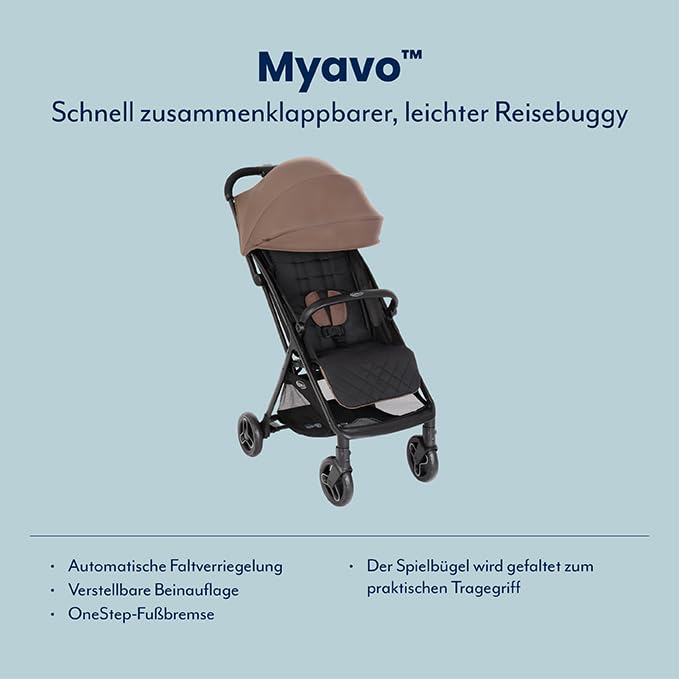 Graco Myavo™ Reisebuggy, ab Geburt bis ca. 4 Jahre (bis 22 kg), leicht, schnell zusammenklappbar, zu