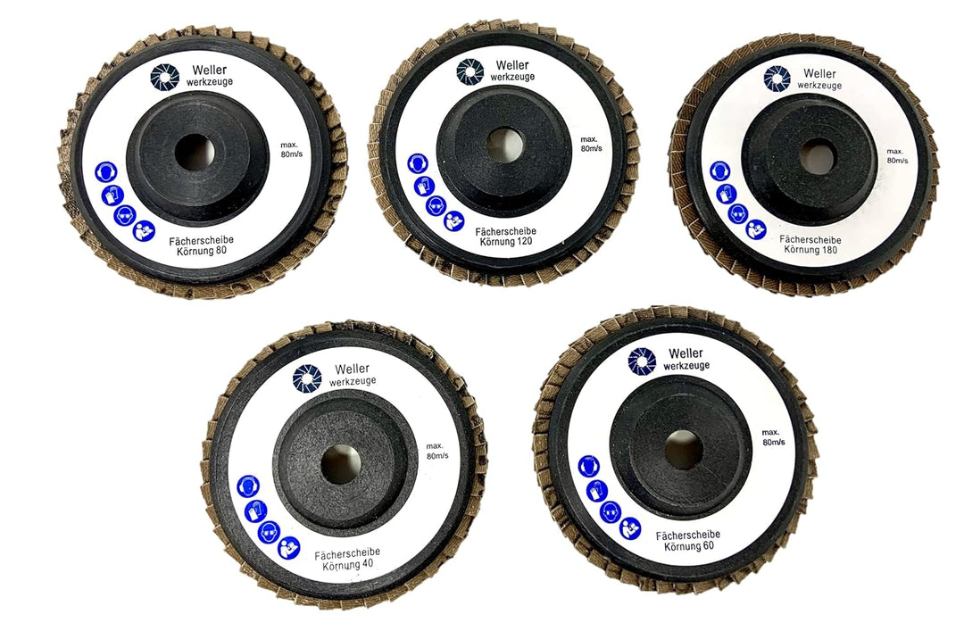 5er Set Fächerscheibe 76x10mm Korn:40/60/80/120/180 passend für Bosch GWS 10,8 10 8 12V 12 76 Zubehö
